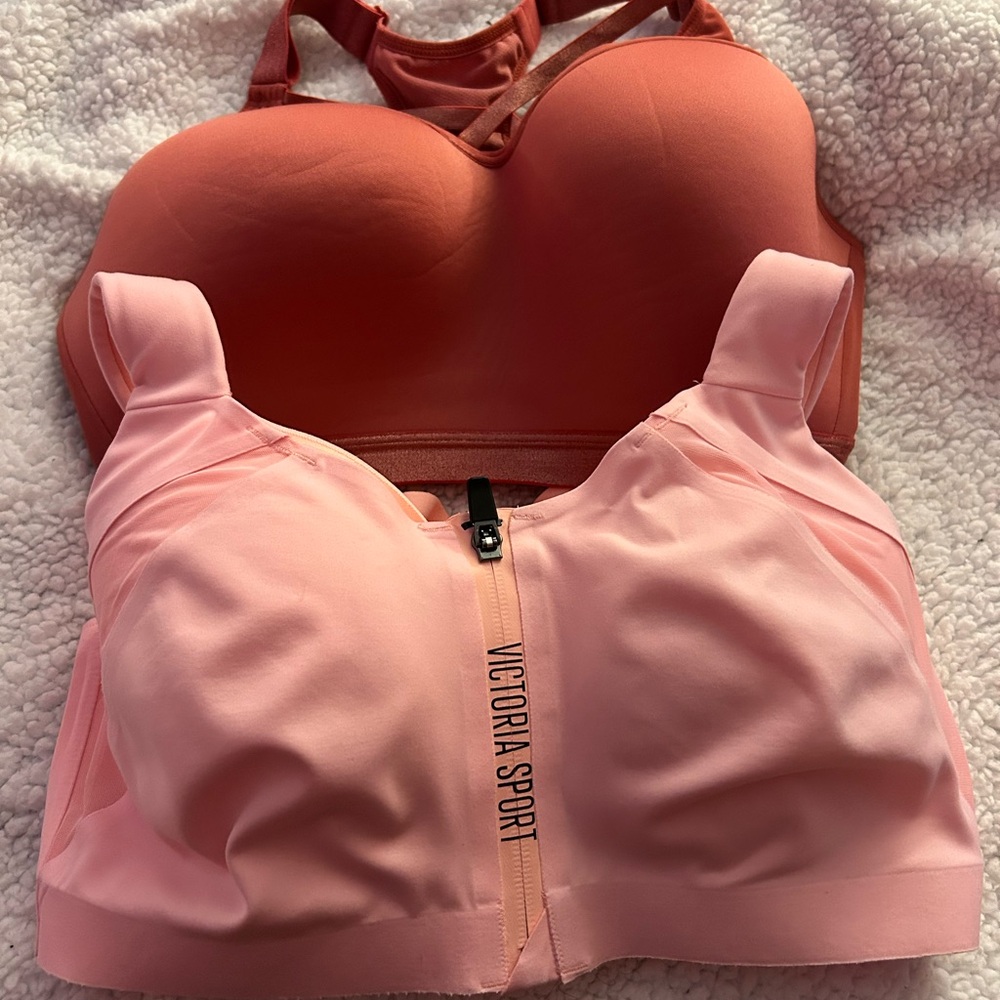PINK Victoria's Secret Coral and Light Pink Sports Bras